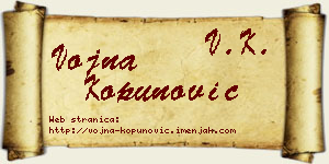 Vojna Kopunović vizit kartica